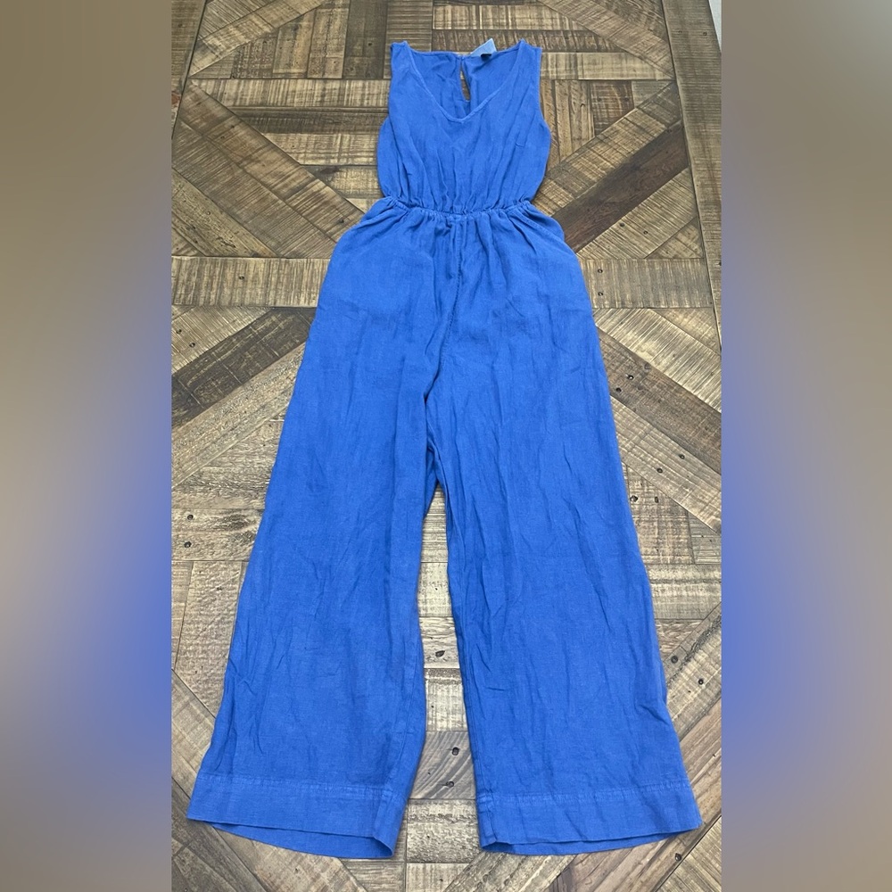 Universal Thread Royal Blue sleeveless linen-blend jumpsuit